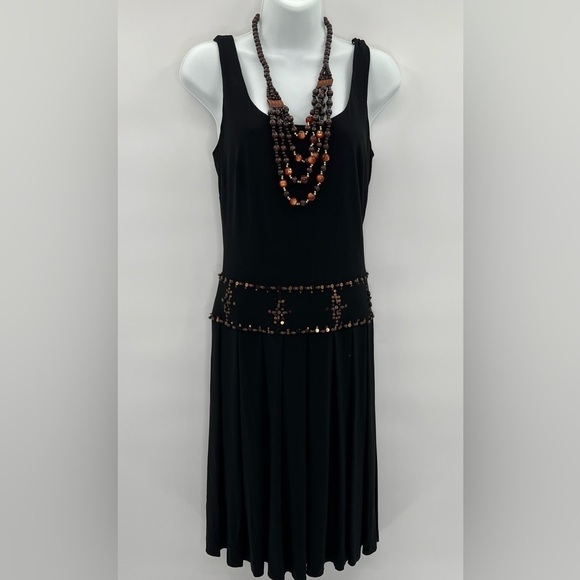Talbots Women's 10P Petite Black Pleated A-Line Sleeveless Dress - Picture 6 of 12